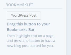 Wordpress Bookmarklet